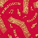 Light of the World - Gilded Tossed Musical and Spiritual Phrases on Red - LTD. YARDAGE AVAILABLE (.8