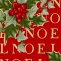 Christmas Time - Gilded Noel and Holly on Red