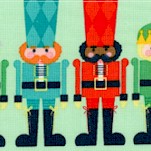 Nutcracker Christmas - Small Scale Nutcrackers in Rows - LTD. YARDAGE AVAILABLE