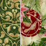 Reversible Quilted, Peace On Earth - Ornaments, Poisettias and Doves  by Ro Gregg