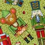 Not a Creature was Stirring - Whimsical Nutcrackers on Green