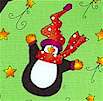 Polar Brigade - Tossed Whimsical Penguins on Green - SALE! (MINIMUM PURCHASE 1 YARD)
