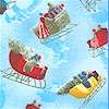 Winter Village - Tossed Small-Scale Sleighs on Blue 