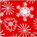 Little Flakes - Tossed Snowflakes on Red - SALE! (MINIMUM PURCHASE 1 YARD)