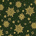 The Night Before Christmas - Gilded Snowflakes on Deep Green