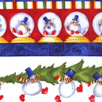 Simply Snowmen Vertical Stripe by by Barb Tourtillotte