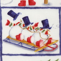 Simply Snowmen - Whimsical Christmas Collage by Barb Tourtillotte