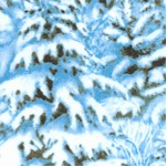 Quiet Bunny and Noisy Puppy - Snow Covered Pine Trees