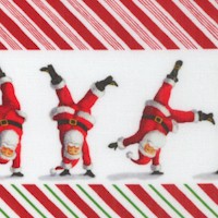 Christmas Jamboree - Whimsical Santa Vertical Stripe