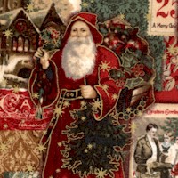 Holiday Shimmer - Elegant Gilded Vintage Christmas Collage by Punch Studios