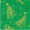 Seasons Greetings - Tossed Metallic Christmas Trees on Green - LTD.YARDAGE AVAILABLE (.94 yd.) MUST