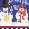 Gilded Santa Reindeer and Musical Snowmen Stripe