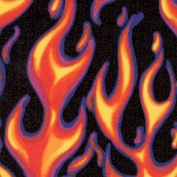 Hot Flames on Black - SALE! (1 YARD MINIMUM PURCHASE)