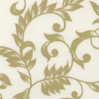 Christmas Originals - Metallic Gold Vines on Cream - SALE! (MINIMUM PURCHASE 1 YARD)