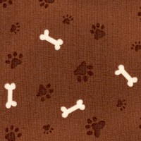 Woof - Paws and Dog Bones on Brown