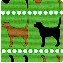 Pooches and Pickups Vertical Stripe on Green