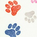 Tossed Pawprints on Ivory