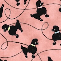 Rock Around the Clock - Tossed Retro Poodles on Mauve