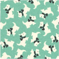 Aunt Graces Keepsake - Petite Scotties on Green - LTD. YARDAGE AVAILABLE (1.125 YDS) MUST BE PURCHA