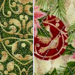 Reversible Quilted, Peace On Earth - Ornaments, Poisettias and Doves by Ro Gregg