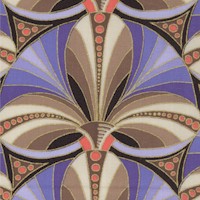 Camden Caf - Elegant Gilded Art Deco Fan in Lavender and Camel