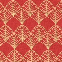 Deco Dreams - Elegant Gilded Scallops on Red