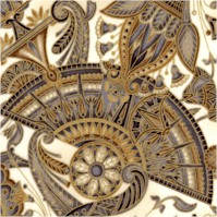 Valley of the Kings 2 - Elegant Gilded Egyptian Motifs in Earth Tones on Cream