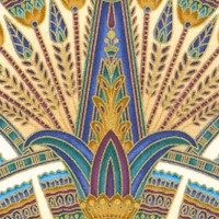 Valley of the Kings 2 - Elegant Gilded Egyptian Fans in Jewel Tones