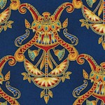 Valley of the Kings - Gilded Egyptian Motifs on Navy Blue