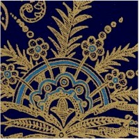 Treasures of Alexandria - Elegant Gilded Egyptian Motifs on Navy Blue