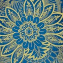 Legacy - Exquisite Gilded Egyptian Motifs on Blue- SALE! (MINIMUM PURCHASE 1 YARD)