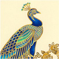 Beau Monde - Magnificent Gilded Peacock Panel - PRICED AND SOLD BY THE PANEL ONLY