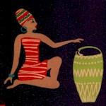 Beauty Noir - African Women Scenic  -  LTD. YARDAGE AVAILABLE (1.375 YARDS) MUST BE PURCHASED IN FUL