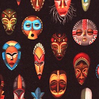 Kenya - Indigenous Masks on Black