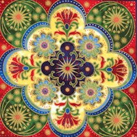 Bollywood Bliss - Gilded Floral Tiles #2 by Jane Solar