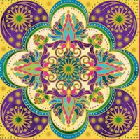 Bollywood Bliss - Gilded Floral Tiles #1 by Jane Solar