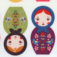 Little Kukla - Russian Matryoshka Dolls on Ivory