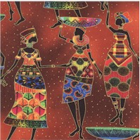 African Sunset - Gilded Dancing Women by Chong-A Hwang