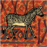 Kente Cloth - Safari Animals on Textured Background