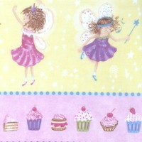 Tea Time for Fairies Vertical Stripe by Ro Gregg