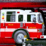 Firefighters Rock - Fire Trucks VERTICAL PRINT by Maria Kalinowski