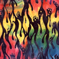 Trucks and Tracks - Rainbow Flames by Lunn Studios for Artisan Batiks