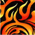 Headgear-Flame Circles on Black - LTD. YARDAGE AVAILABLE