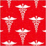 Calling All Nurses - Caduceus Medical Symbol on Red