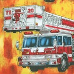 Five Alarm - Firetrucks and Firefighters on Flames by Dan Morris