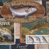 Hooked - Fishing Collage by Al Agnew