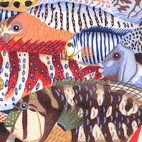 Treasure Island - Stripey Fish by Philip Jacobs for Snow Leopard Designs
