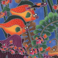 Commotion in the Ocean - Whimsical Fish and Sea Life by Yuko Hasegawa - SALE! (MINIMUM PURCHASE 1 YA