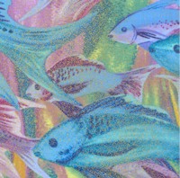 Rain Forest - Dreamy Fish with Metallic Gold Dust by Ro Gregg