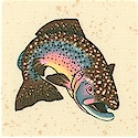 Twin Peaks: Fresh Catch - Tossed Freshwater Fish and Lures on Textured Beige - BACK IN STOCK!